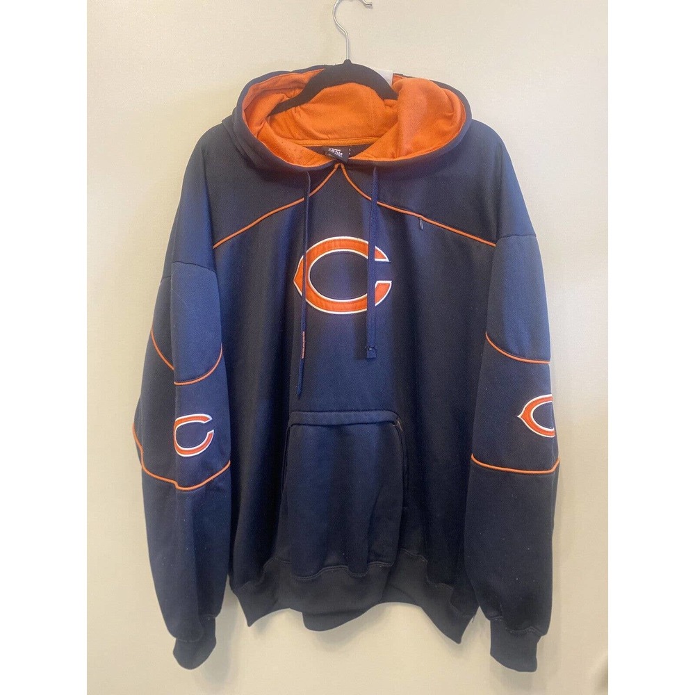 Vintage Chicago Bears Pullover Hooded Sweatshirt Size XL Navy 1990s Oversized